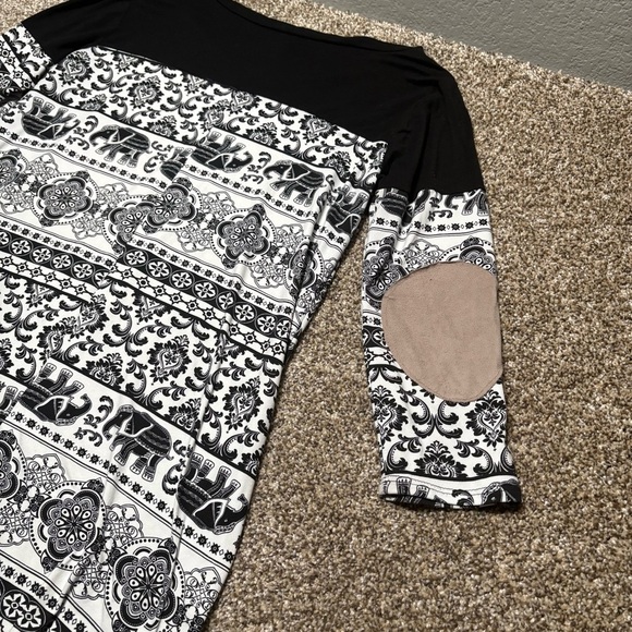 Magic Fit Women’s Large Black and White Long Sleeve Top - Picture 8 of 10